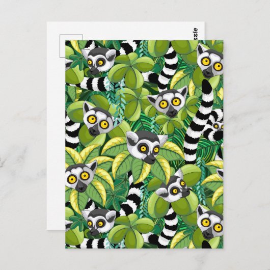 Lemurs van Madagaskar in het exotische Oerwoud Briefkaart (Voorkant / Achterkant)