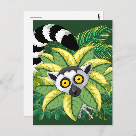 Lemurs van Madagaskar in het exotische Oerwoud Briefkaart (Voorkant / Achterkant)