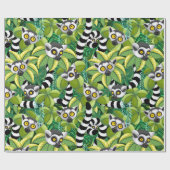 Lemurs van Madagaskar in het exotische Oerwoud Cadeaupapier (Vlak)