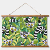 Lemurs van Madagaskar in het exotische Oerwoud Hangend Wandkleed (Voorkant)