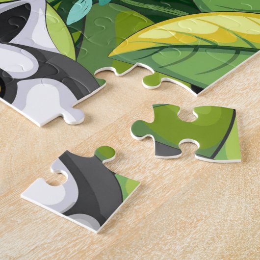 Lemurs van Madagaskar in het exotische Oerwoud Legpuzzel (Zijkant)