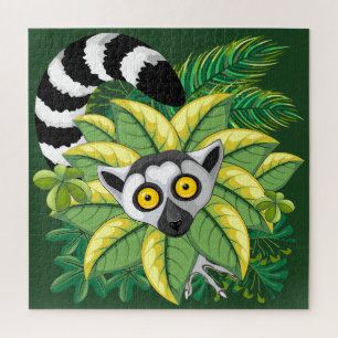 Lemurs van Madagaskar in het exotische Oerwoud Legpuzzel
