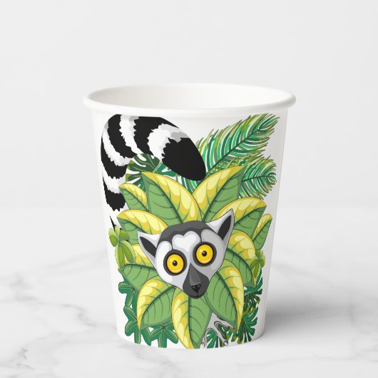 Lemurs van Madagaskar in het exotische Oerwoud Papieren Bekers (Achterkant)