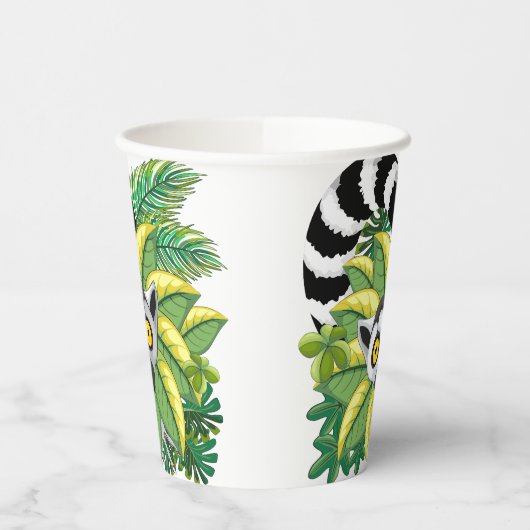 Lemurs van Madagaskar in het exotische Oerwoud Papieren Bekers (Links)