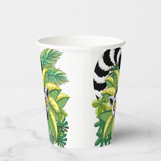 Lemurs van Madagaskar in het exotische Oerwoud Papieren Bekers (Rechts)