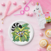 Lemurs van Madagaskar in het exotische Oerwoud Papieren Bordje (Feest)