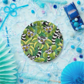 Lemurs van Madagaskar in het exotische Oerwoud Papieren Bordje (Feest)