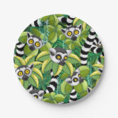 Lemurs van Madagaskar in het exotische Oerwoud Papieren Bordje (Voorkant)