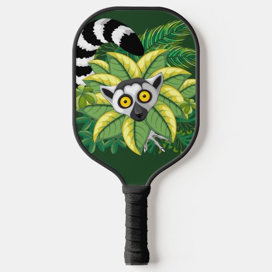Lemurs van Madagaskar in het exotische Oerwoud Pickleball Paddle (Voorkant)
