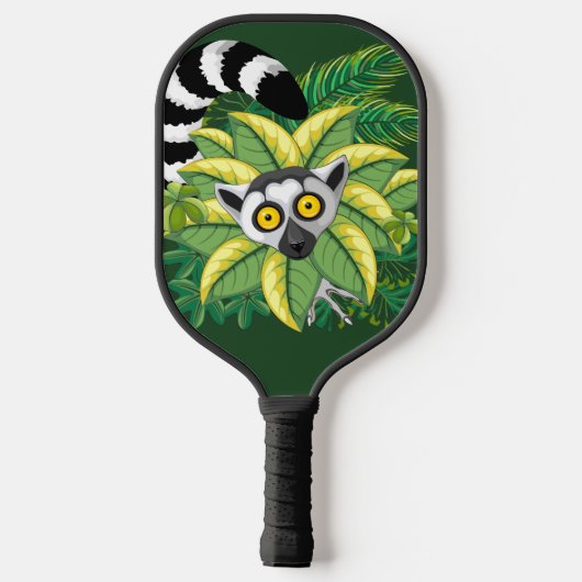 Lemurs van Madagaskar in het exotische Oerwoud Pickleball Paddle (Achterkant)