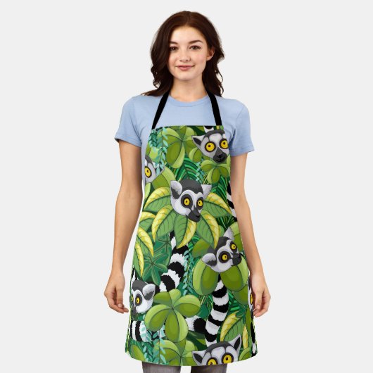 Lemurs van Madagaskar in het exotische Oerwoud Schort (Gedragen)