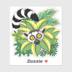 Lemurs van Madagaskar in het exotische Oerwoud Sticker