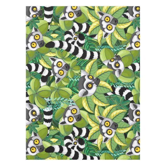 Lemurs van Madagaskar in het exotische Oerwoud Tafelkleed (Voorkant)