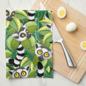 Lemurs van Madagaskar in het exotische Oerwoud Theedoek (Quarter Fold)