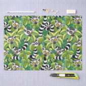 Lemurs van Madagaskar in het exotische Oerwoud Tissuepapier (Craft)