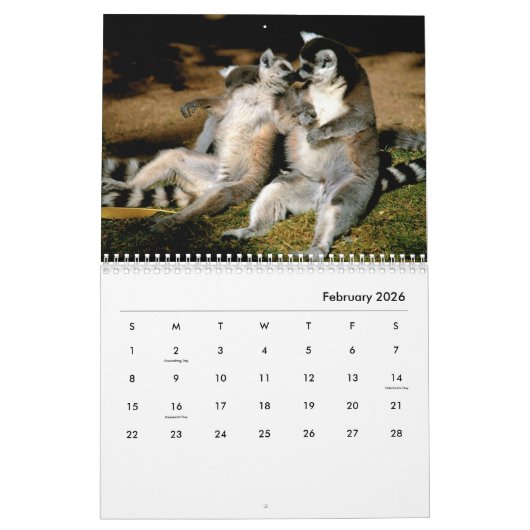 Lemurs Wall Agenda Kalender (Feb 2026)