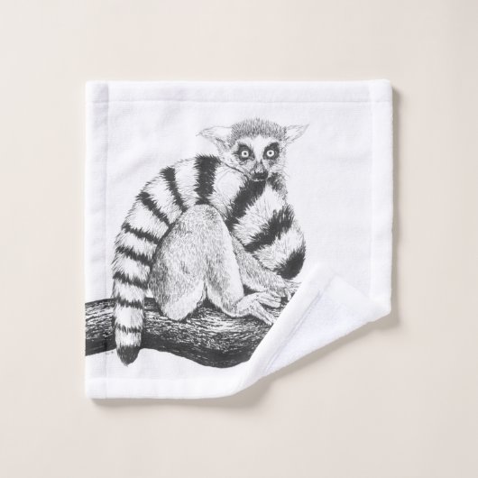 Lemurtekening Bad Handdoek (Wasdoekje)
