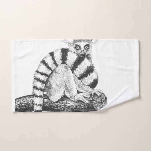 Lemurtekening Bad Handdoek (Handdoek)