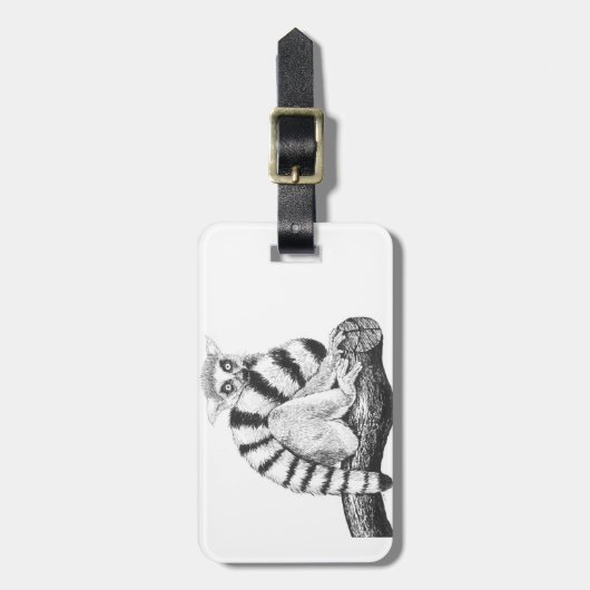 Lemurtekening Bagagelabel (Voorkant verticaal)