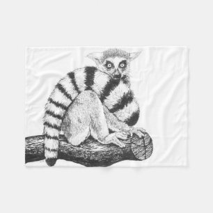 Lemurtekening Fleece Deken
