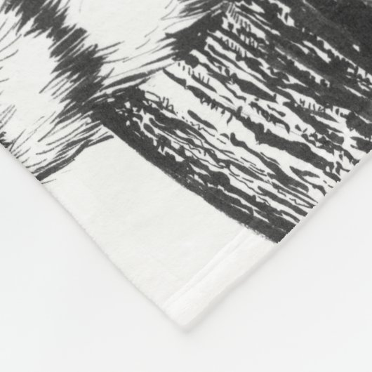 Lemurtekening Fleece Deken (Hoek)