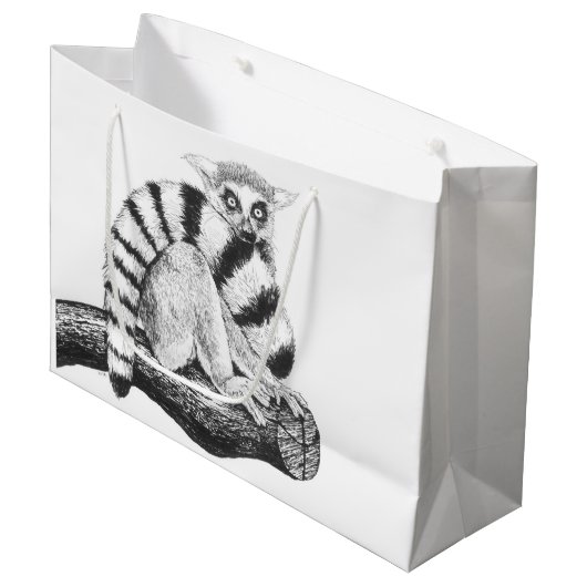 Lemurtekening Groot Cadeauzakje (Voorkant Gekanteld)
