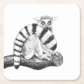 Lemurtekening Kartonnen Onderzetters (Voorkant)