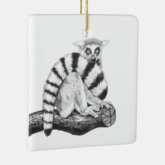 Lemurtekening Keramisch Ornament (Rechts)