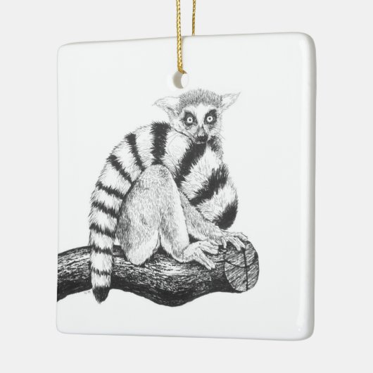 Lemurtekening Keramisch Ornament (Links)