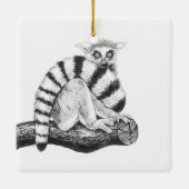 Lemurtekening Keramisch Ornament (Achterkant)