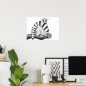 Lemurtekening Poster (Thuiskantoor)