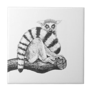 Lemurtekening Tegeltje