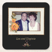 Len and Virginia Square Sticker Kartonnen Onderzetters (Voorkant)