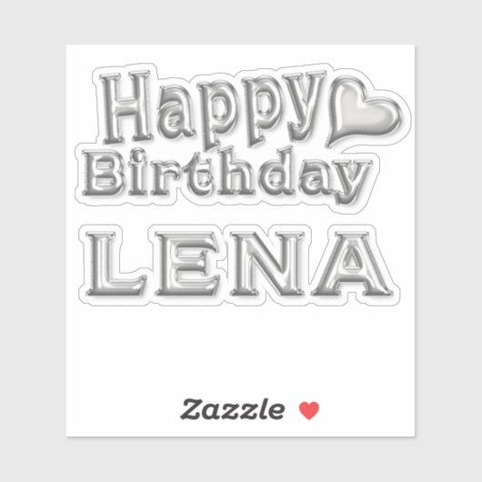 Lena Happy Birthday silver Aufkleber Sticker (Vel)