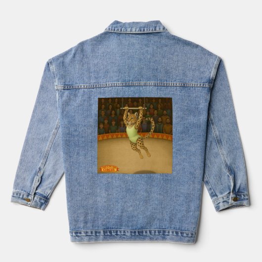 Lena luipaard trapezekunstenaar denim jacket (Achterkant)