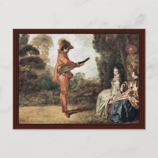 L'Enchanteur by Watteau Antoine Briefkaart (Voorkant)