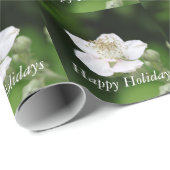 lende witte frambozenbloemfotografie cadeaupapier (Rol Hoek)