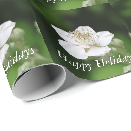  lende witte frambozenbloemfotografie cadeaupapier (Rol Hoek)