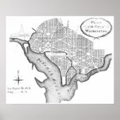 L'Enfant's Plan in Washington Poster (Voorkant)