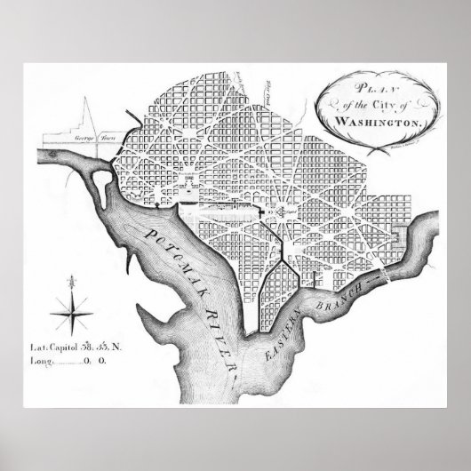 L'Enfant's Plan in Washington Poster (Voorkant)
