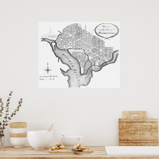 L'Enfant's Plan in Washington Poster (Keuken)