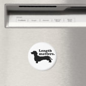 "Lengte is belangrijk." (Dachshund) Magneet (Insitu (Vaatwasser))