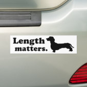 "Lengte telt." (Dachshund) Bumpersticker (Op auto)