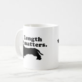 "Lengte telt." (Dachshund) Koffiemok (Voorkant links)
