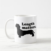 "Lengte telt." (Dachshund) Koffiemok (Links)