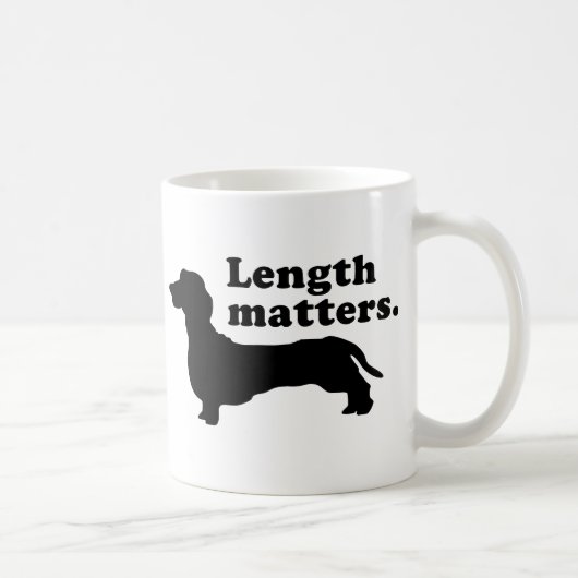 "Lengte telt." (Dachshund) Koffiemok (Rechts)