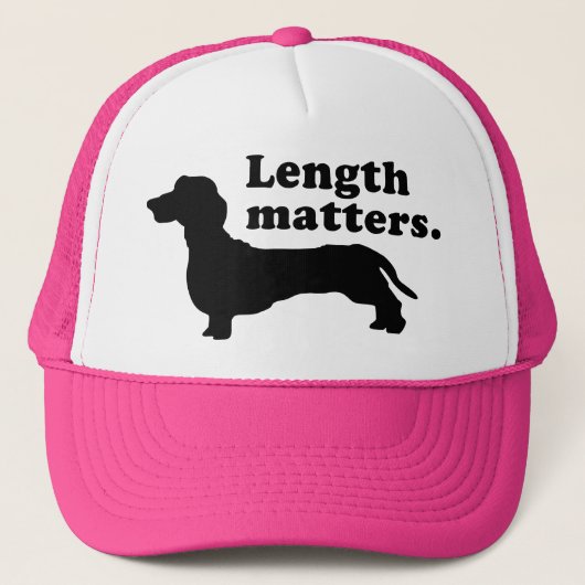 "Lengte telt." (Dachshund) Trucker Pet (Voorkant)