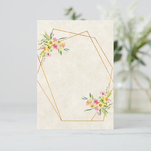 Lengtebudget Lente bloem bruiloft  Kaart (Staand voorkant)