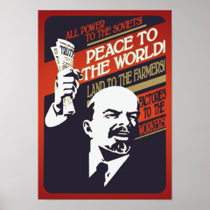 Lenin All Power to the Sovjet Vintage Poster