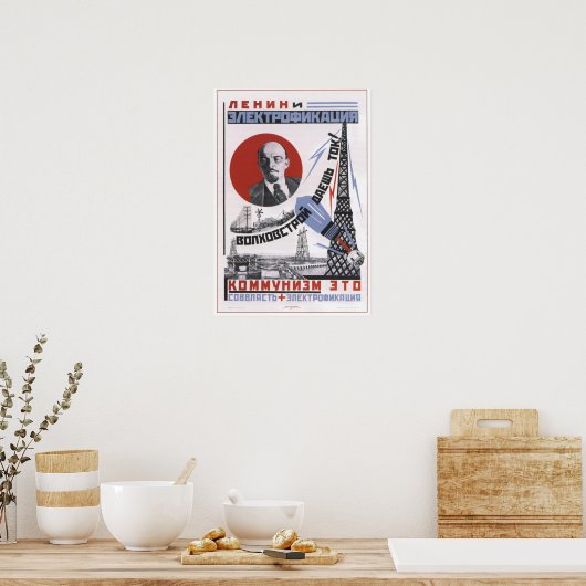 Lenin en elektriciteit poster (Keuken)